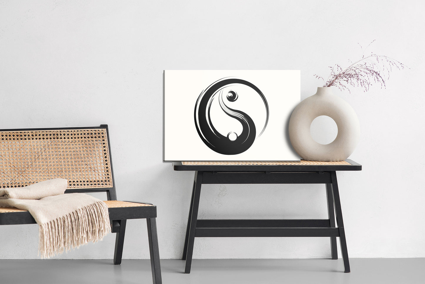 Obraz Na Płótnie Symbol Yin Yang – minimalistyczna dekoracja do wnętrz nowoczesnych, loft i zen. – widok 5