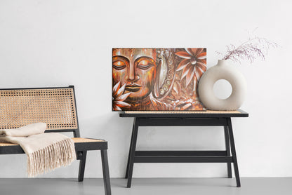Obraz Na Płótnie Duchowy Budda – harmonijna dekoracja do wnętrz Japandi, boho i naturalnych – widok 5