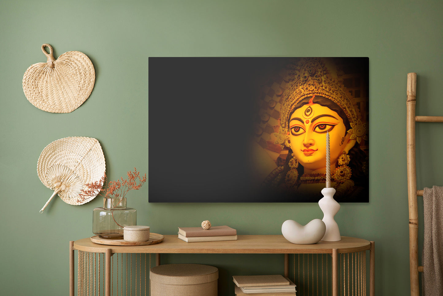 Obraz Na Płótnie Bogini Durga – mistyczna symbolika do wnętrz boho, etnicznych i orientalnych – widok 4