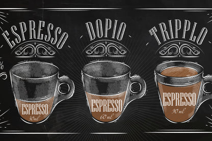 Obraz Na Płótnie Kawa Espresso – ciepły akcent do wnętrz vintage, loftowych i nowoczesnych 120x80