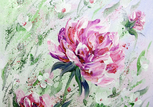 Obraz Na Płótnie Piwonie w Ogrodzie – delikatna florystyka do wnętrz romantycznych i shabby chic 120x80