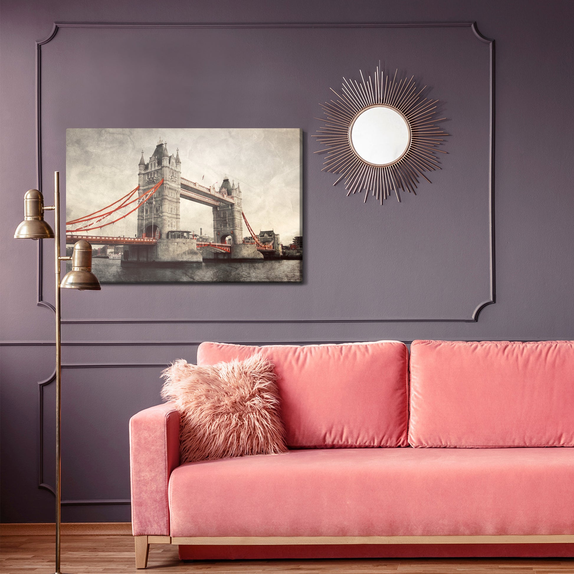 Obraz Na Płótnie Tower Bridge w Londynie – zabytkowy pejzaż w stylu retro do wnętrz klasycznych i industrialnych – widok 3