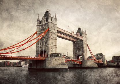Obraz Na Płótnie Tower Bridge w Londynie – zabytkowy pejzaż w stylu retro do wnętrz klasycznych i industrialnych 100x70