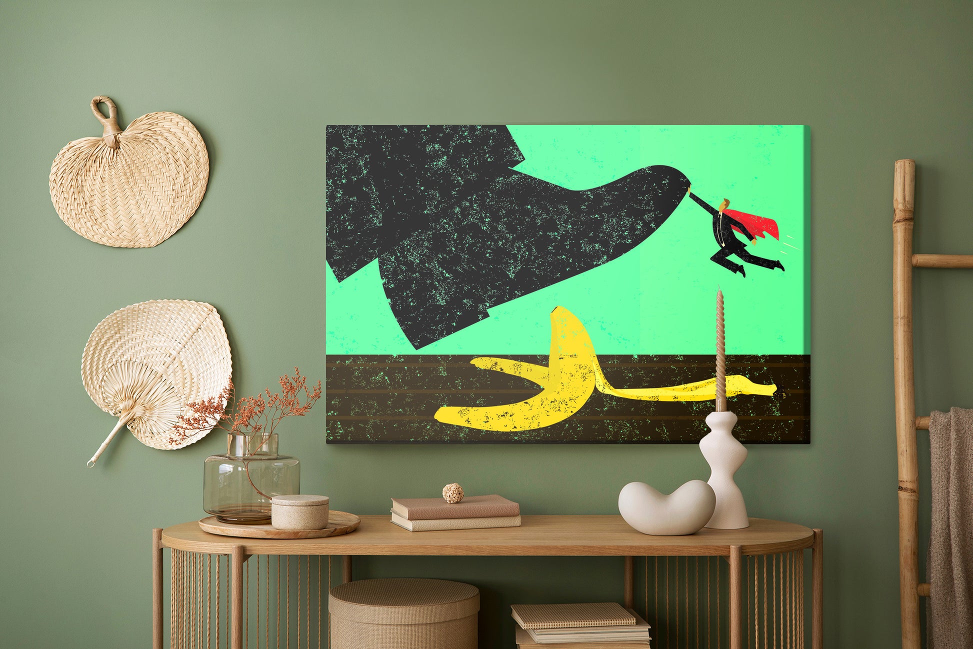 Obraz Na Płótnie Superbohater i Skórka Banana – retro pop-art do wnętrz Pop Art i Retro – widok 4