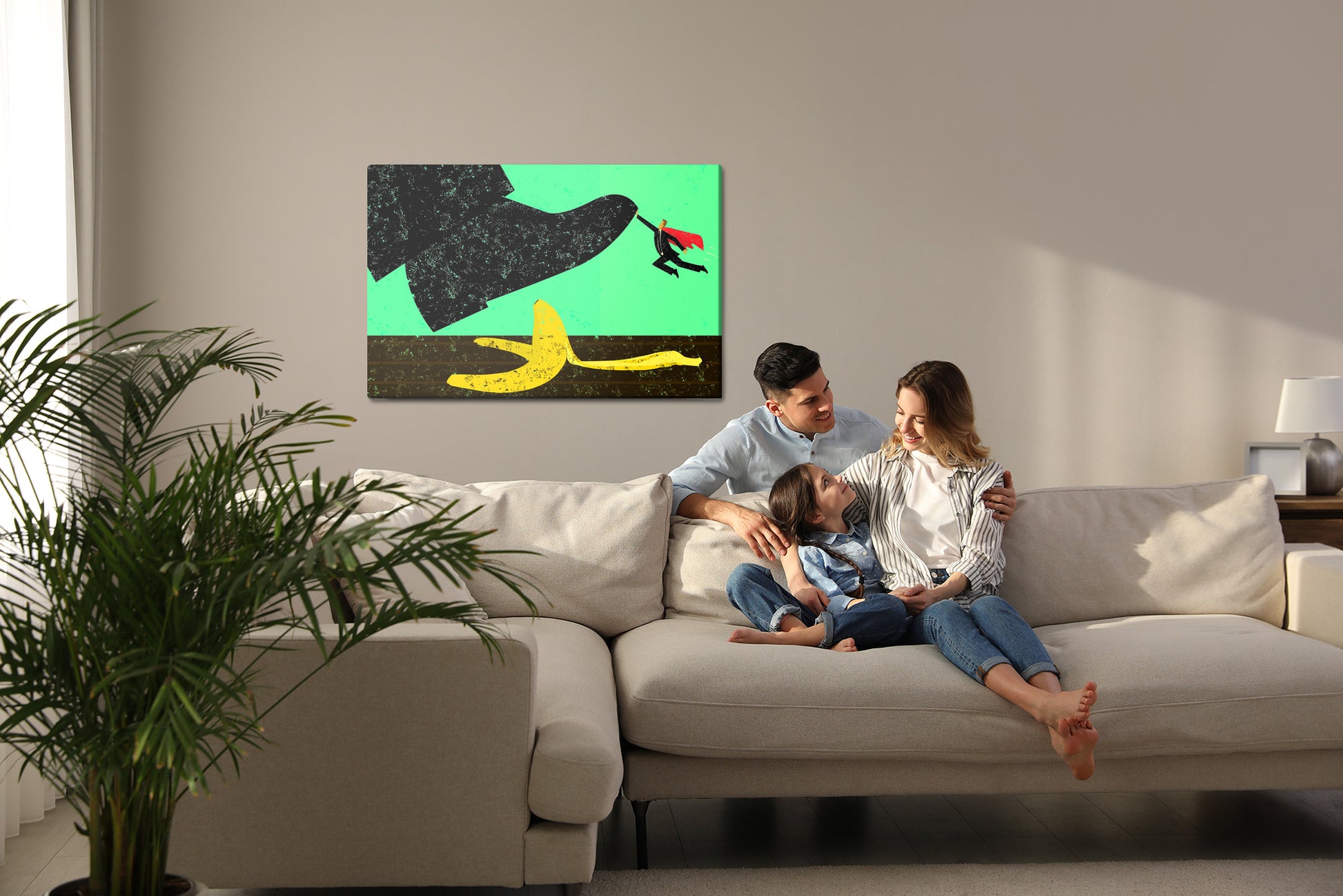 Obraz Na Płótnie Superbohater i Skórka Banana – retro pop-art do wnętrz Pop Art i Retro – widok 6