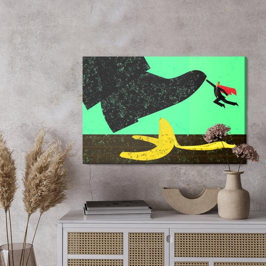 Obraz Na Płótnie Superbohater i Skórka Banana – retro pop-art do wnętrz Pop Art i Retro – widok 2