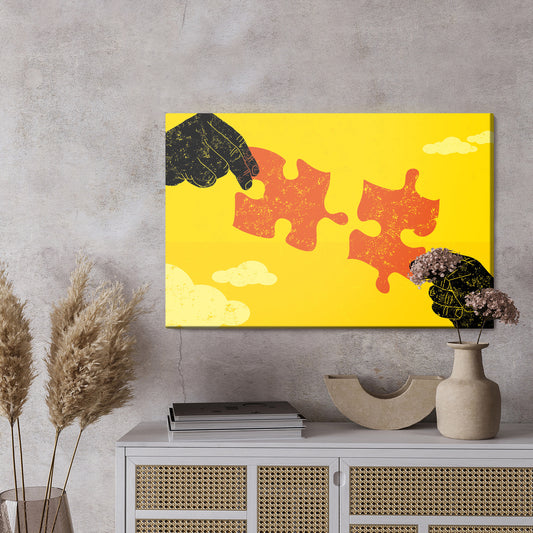Obraz Na Płótnie Stare Puzzle – Nostalgiczna Kompozycja do wnętrz vintage, loft i eklektycznych – widok 2
