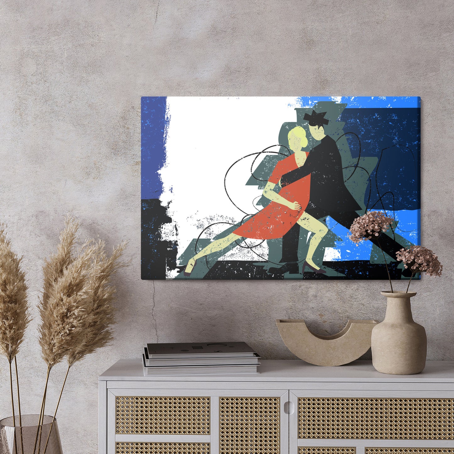 Obraz Na Płótnie Tańcząca Para – elegancka nostalgia retro do wnętrz Mid-century, Retro i Eclectic – widok 2