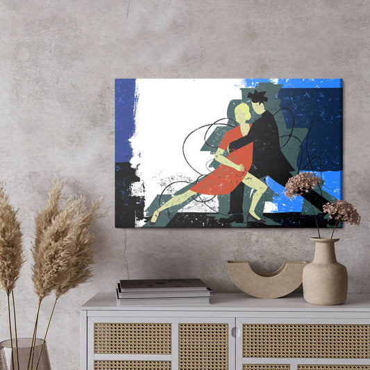 Obraz Na Płótnie Tańcząca Para – elegancka nostalgia retro do wnętrz Mid-century, Retro i Eclectic – widok 2