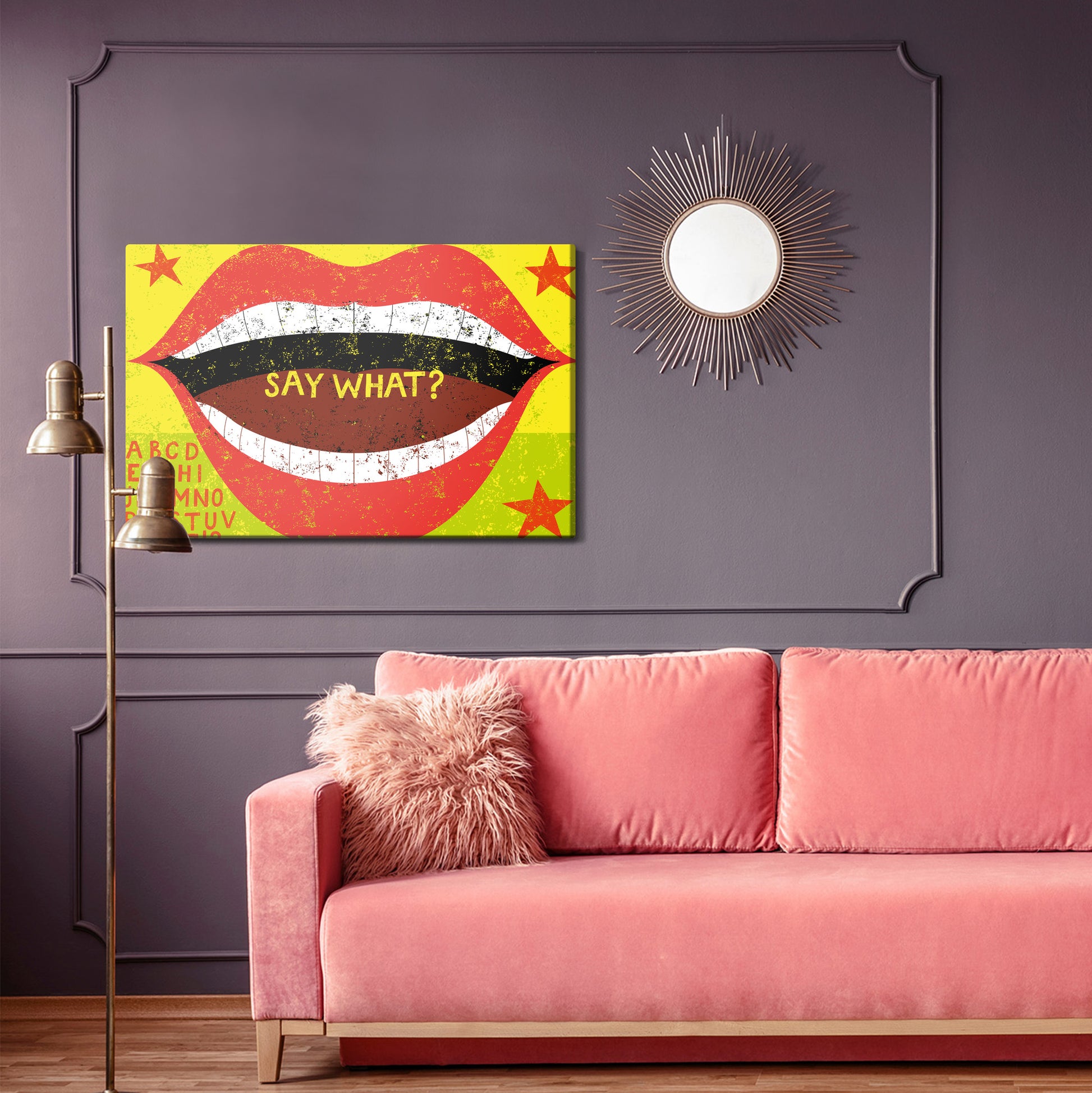 Obraz Na Płótnie Czerwone Usta – Ikona stylu, zmysłowa dekoracja do wnętrz Retro, Pop-art i Modern – widok 3