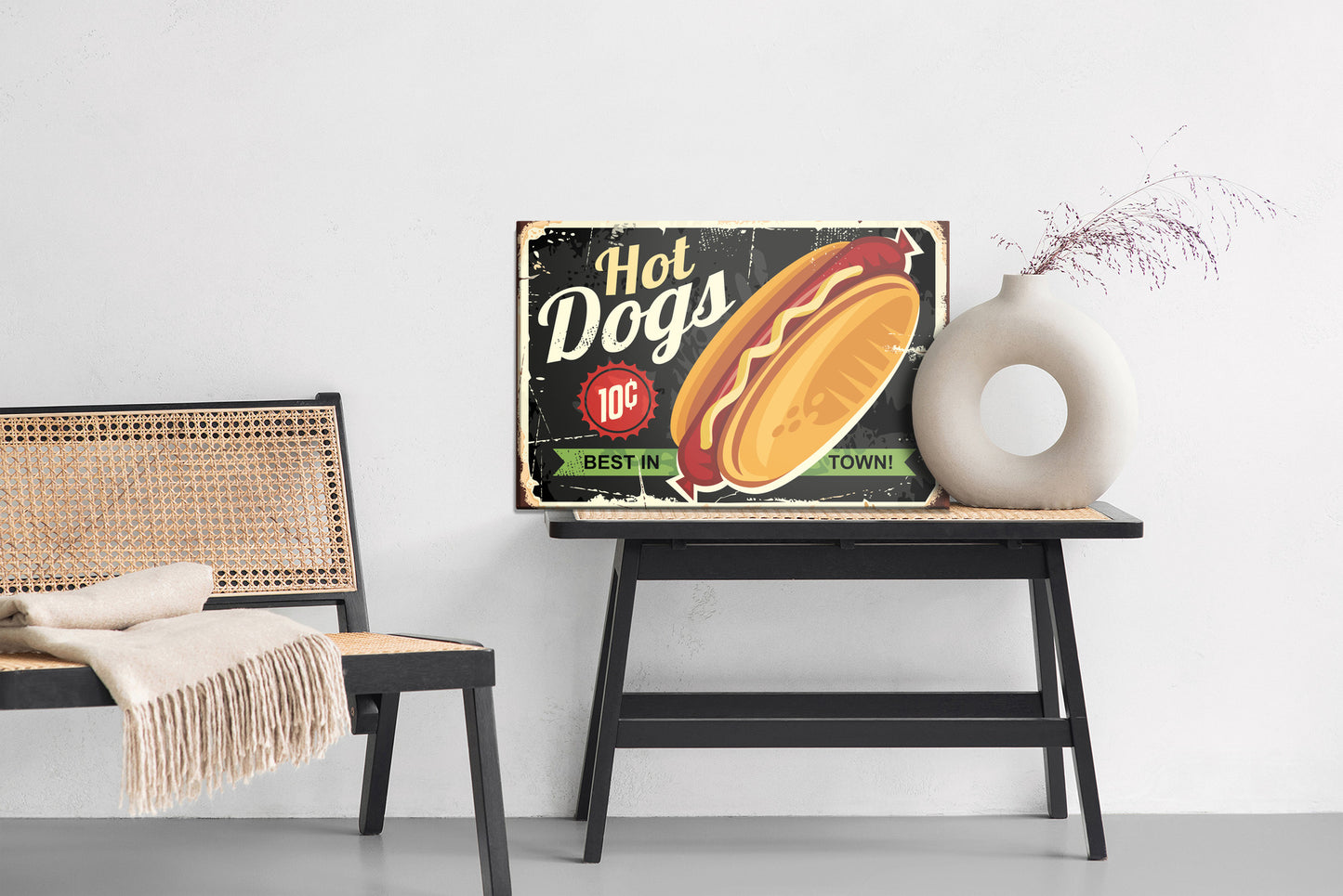 Obraz Na Płótnie Hot Dogi Vintage – retro akcent do wnętrz industrialnych i eklektycznych – widok 5