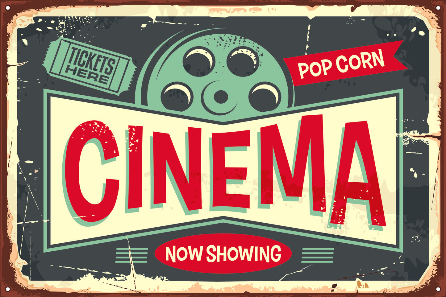 Obraz Na Płótnie Plakat Filmowy Retro – klasyczny akcent do wnętrz industrialnych i retro 120x80