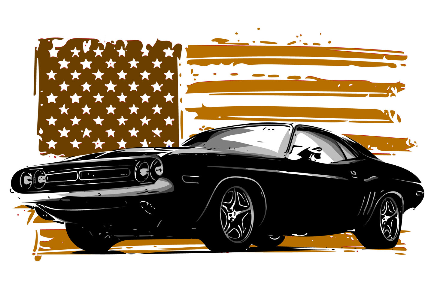 Obraz Na Płótnie Amerykański Muscle Car – dynamiczna dekoracja retro do wnętrz industrialnych i loft. 100x70
