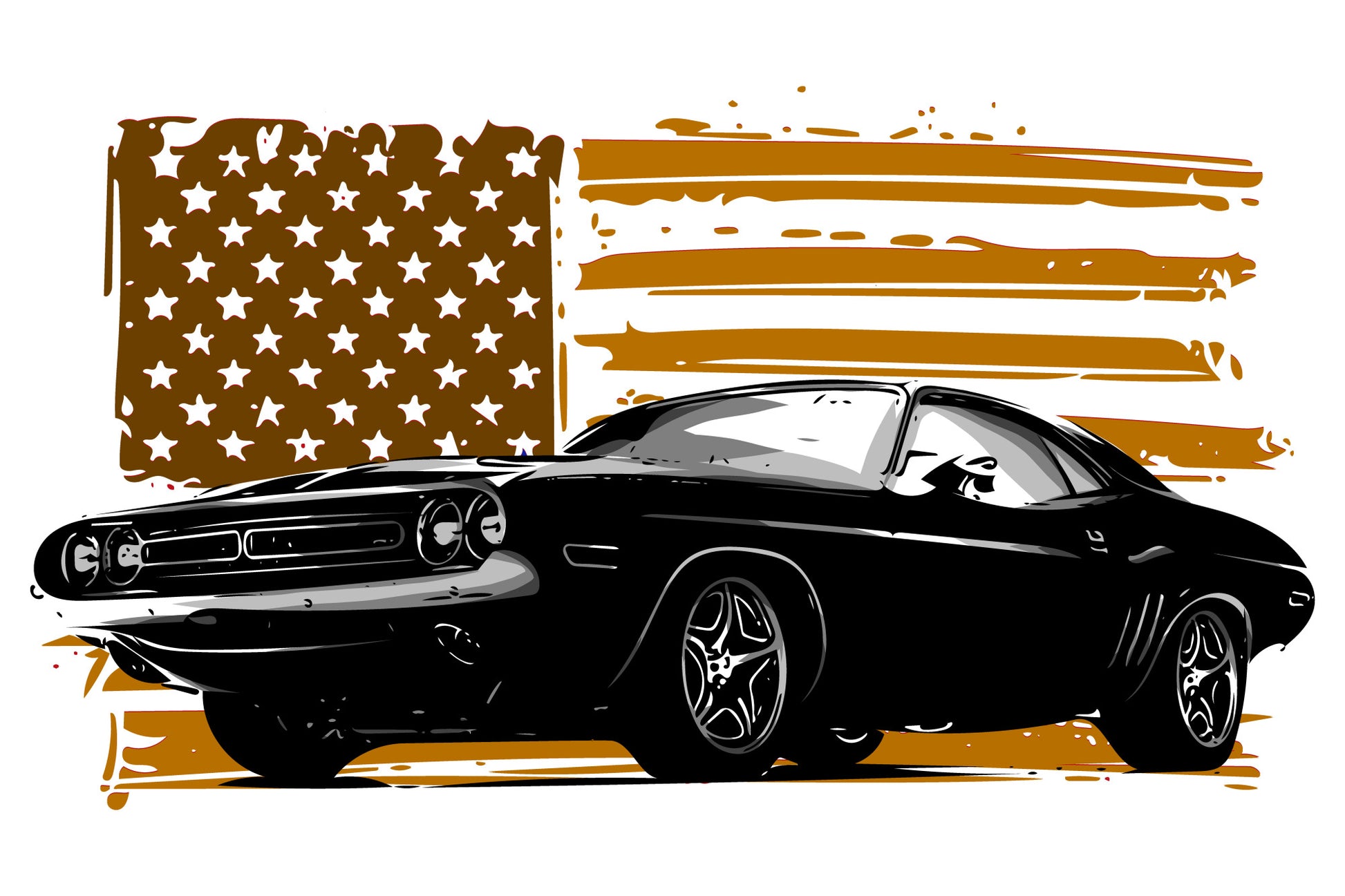 Obraz Na Płótnie Amerykański Muscle Car – ikona motoryzacji retro do wnętrz industrialnych i loftowych 120x80