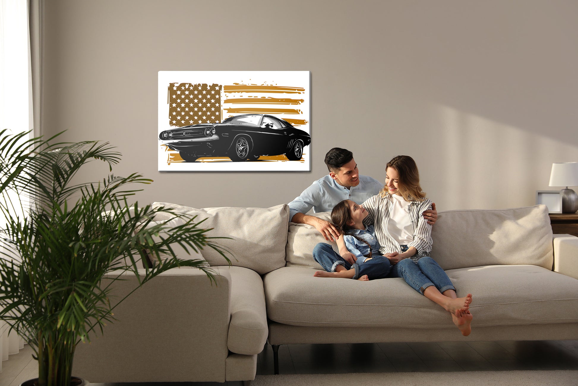 Obraz Na Płótnie Amerykański Muscle Car – ikona motoryzacji retro do wnętrz industrialnych i loftowych – widok 6