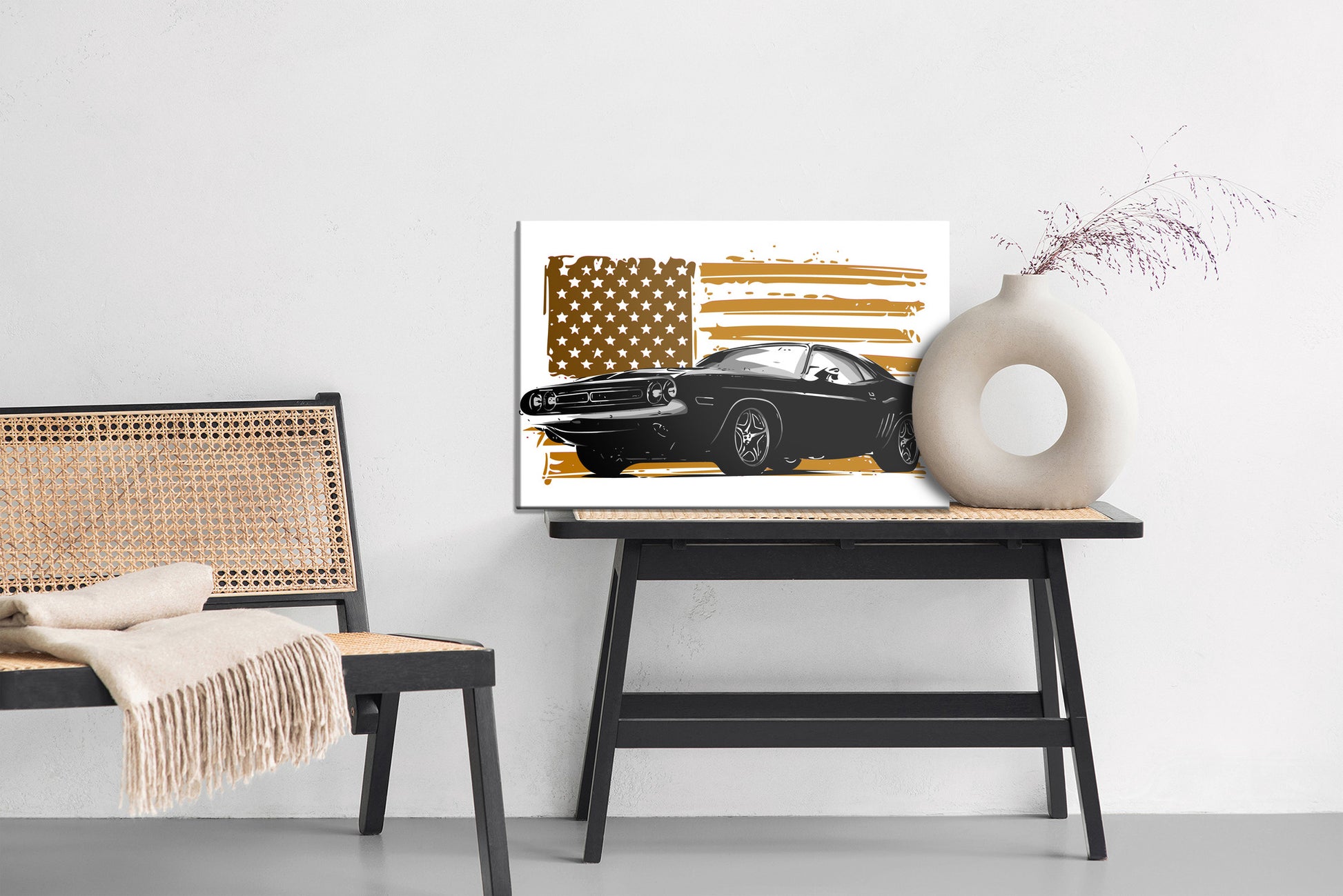 Obraz Na Płótnie Amerykański Muscle Car – dynamiczna dekoracja retro do wnętrz industrialnych i loft. – widok 5