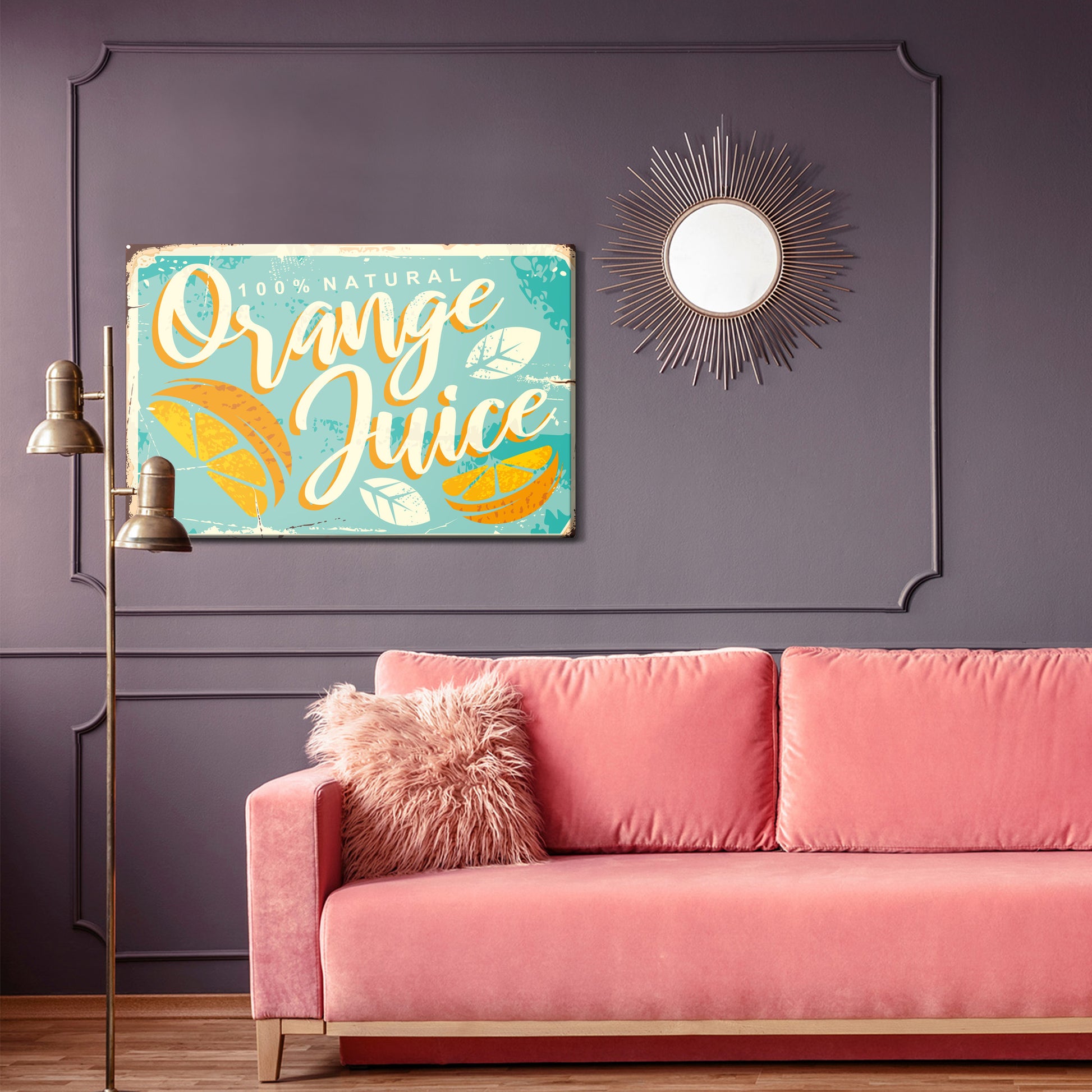 Obraz Na Płótnie Pomarańcze i Typografia – optymistyczny akcent do wnętrz boho, mid-century modern – widok 3