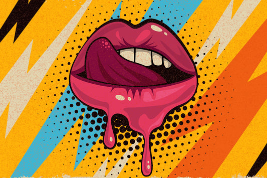 Obraz Na Płótnie Różowe Usta – ekspresyjna grafika do wnętrz Pop-Art, nowoczesnych i loftowych. 120x80