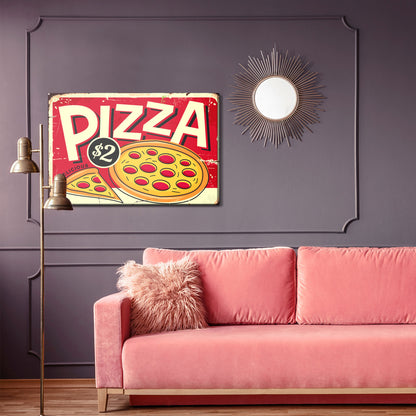 Obraz Na Płótnie Kulinarna Pizza Retro – apetyczny klimat do wnętrz loftowych i nowoczesnych – widok 3