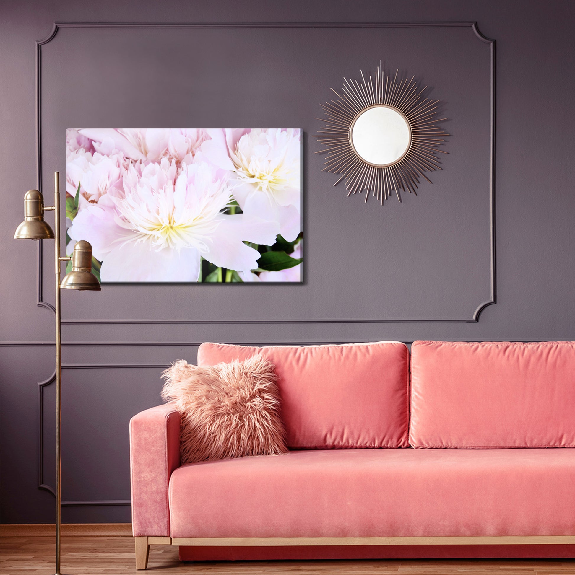 Obraz Na Płótnie Bladoróżowe Piwonie – subtelna dekoracja florystyczna do wnętrz romantycznych i shabby chic – widok 3