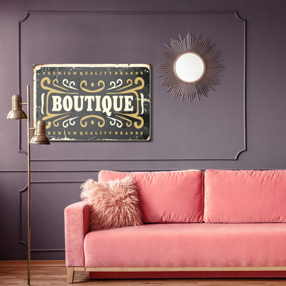 Obraz Na Płótnie Tablica Butikowa – elegancka dekoracja retro do wnętrz vintage, loft i klasycznych – widok 3