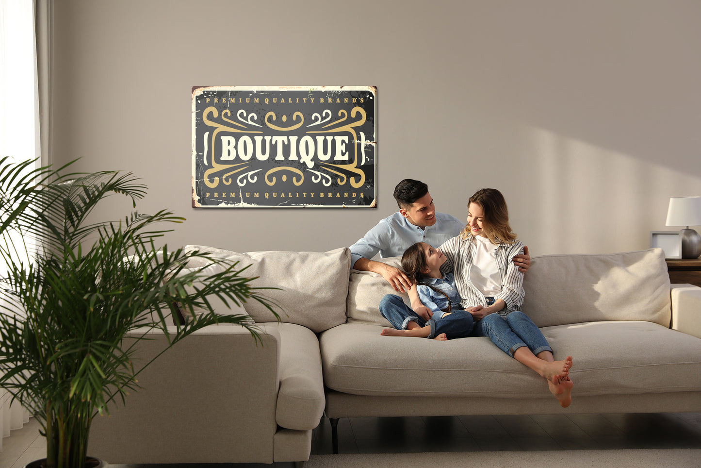 Obraz Na Płótnie Tablica Butikowa – elegancka dekoracja retro do wnętrz vintage, loft i klasycznych – widok 6