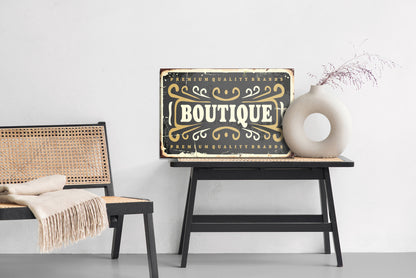Obraz Na Płótnie Tablica Butikowa – elegancka dekoracja retro do wnętrz vintage, loft i klasycznych – widok 5