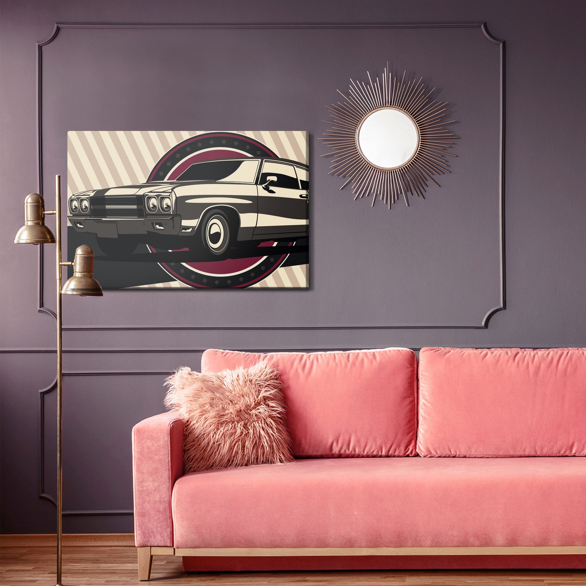 Obraz Na Płótnie Klasyczny Muscle Car Retro – ikona motoryzacji do wnętrz industrialnych i loftowych – widok 3