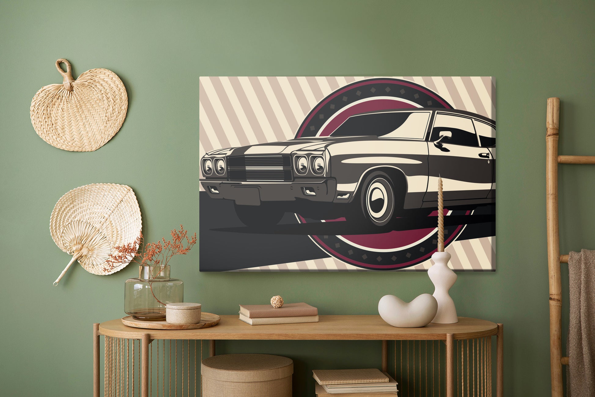 Obraz Na Płótnie Klasyczny Muscle Car Retro – ikona motoryzacji do wnętrz industrialnych i loftowych – widok 4