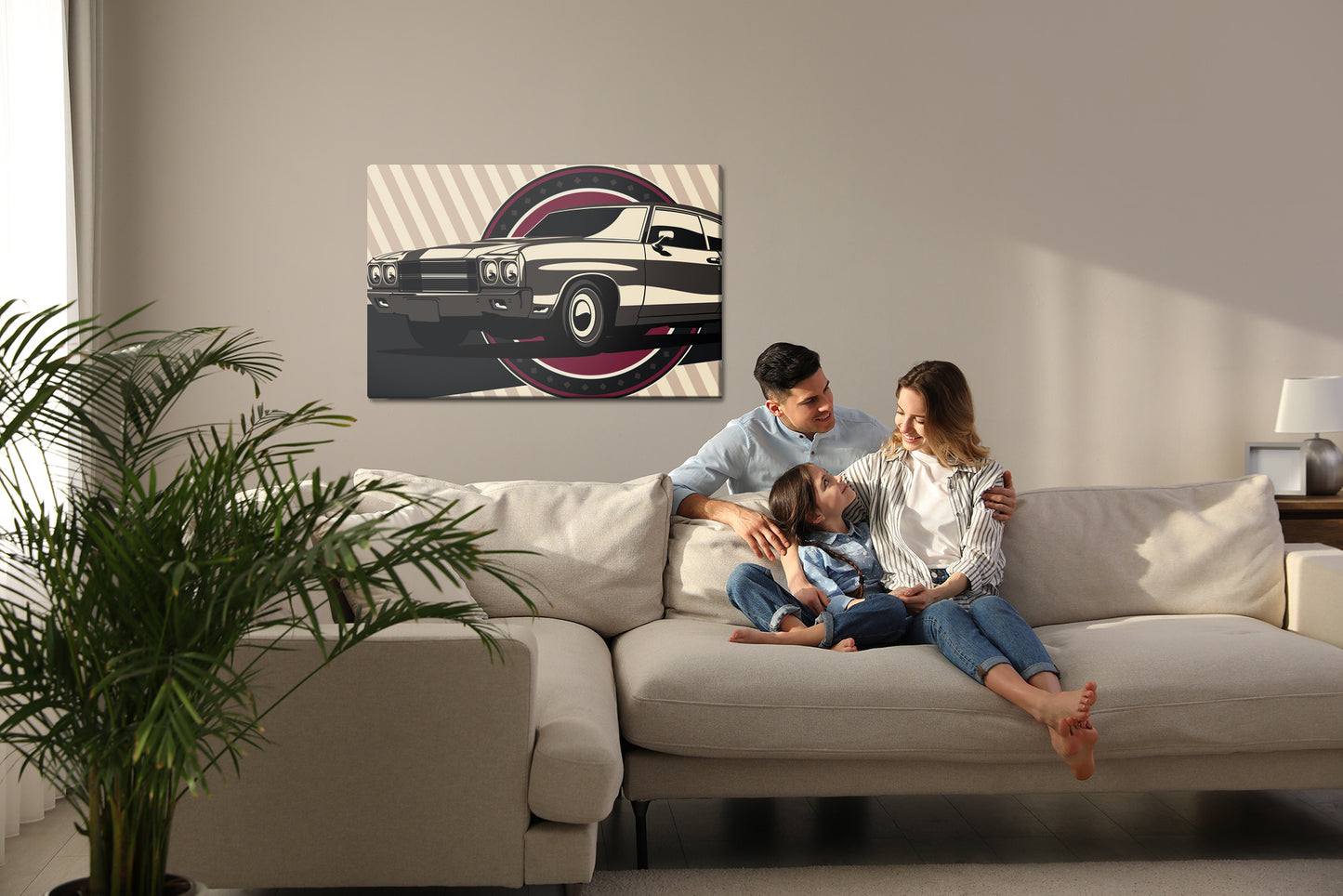 Obraz Na Płótnie Klasyczny Muscle Car Retro – ikona motoryzacji do wnętrz industrialnych i loftowych – widok 6