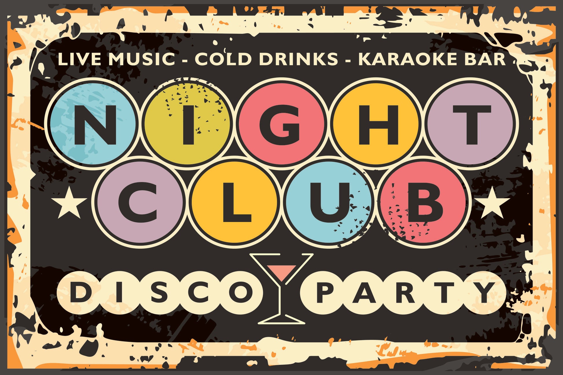 Obraz Na Płótnie Napisy Neonowe Disco – dynamiczna estetyka do wnętrz retro, loftowych i gamingowych 100x70