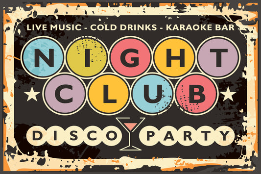 Obraz Na Płótnie Napisy Neonowe Disco – dynamiczna estetyka do wnętrz retro, loftowych i gamingowych 100x70