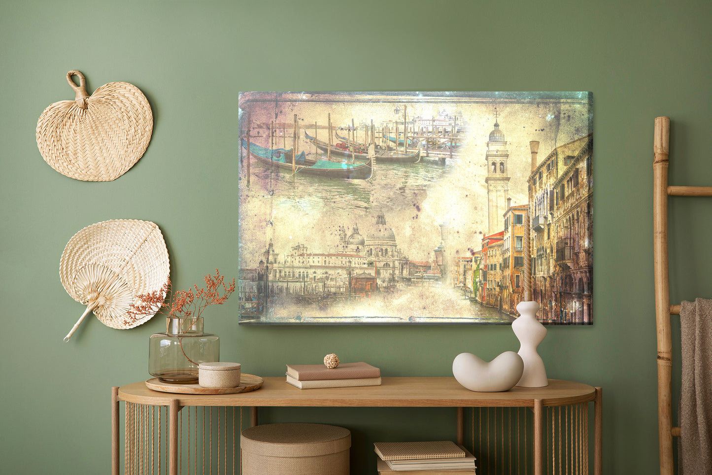 Obraz Na Płótnie Wenecja – Pejzaż vintage do wnętrz klasycznych, retro i art déco – widok 4