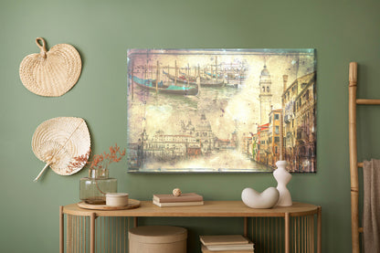 Obraz Na Płótnie Wenecja – Pejzaż vintage do wnętrz klasycznych, retro i art déco – widok 4