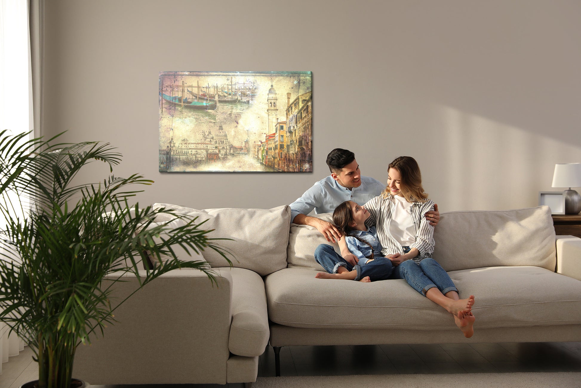 Obraz Na Płótnie Wenecja – Pejzaż vintage do wnętrz klasycznych, retro i art déco – widok 6