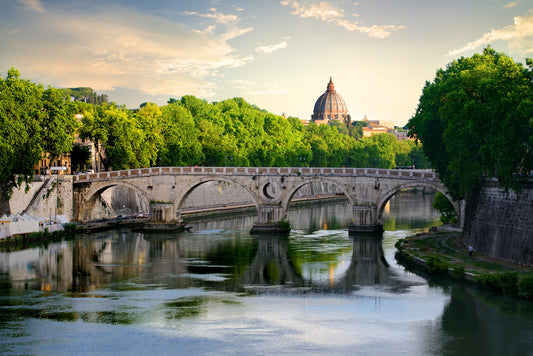 Obraz Na Płótnie Rzym W Słońcu – słoneczny pejzaż miejski do wnętrz klasycznych i eklektycznych 120x80