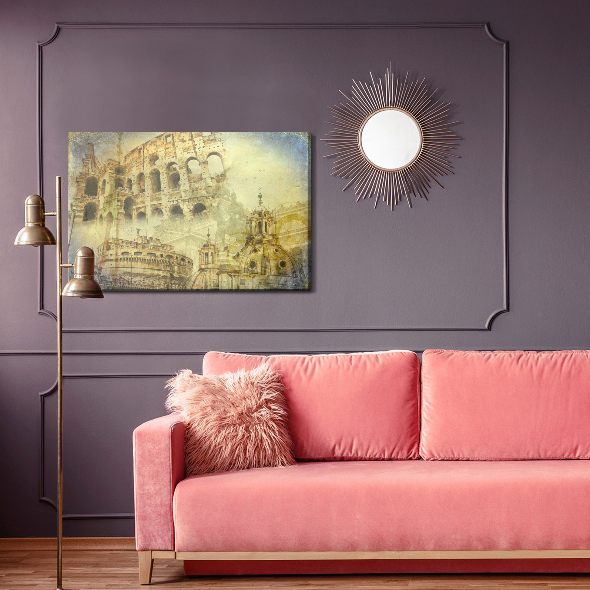 Obraz Na Płótnie Rzym Vintage – miejski pejzaż w stonowanych barwach do wnętrz retro i loft – widok 3