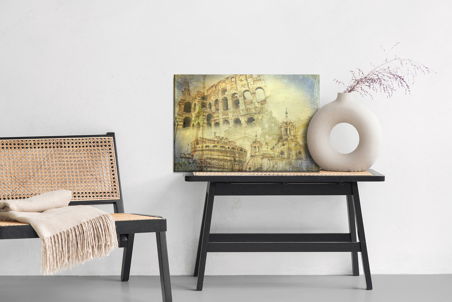 Obraz Na Płótnie Rzym Vintage – miejski pejzaż w stonowanych barwach do wnętrz retro i loft – widok 5