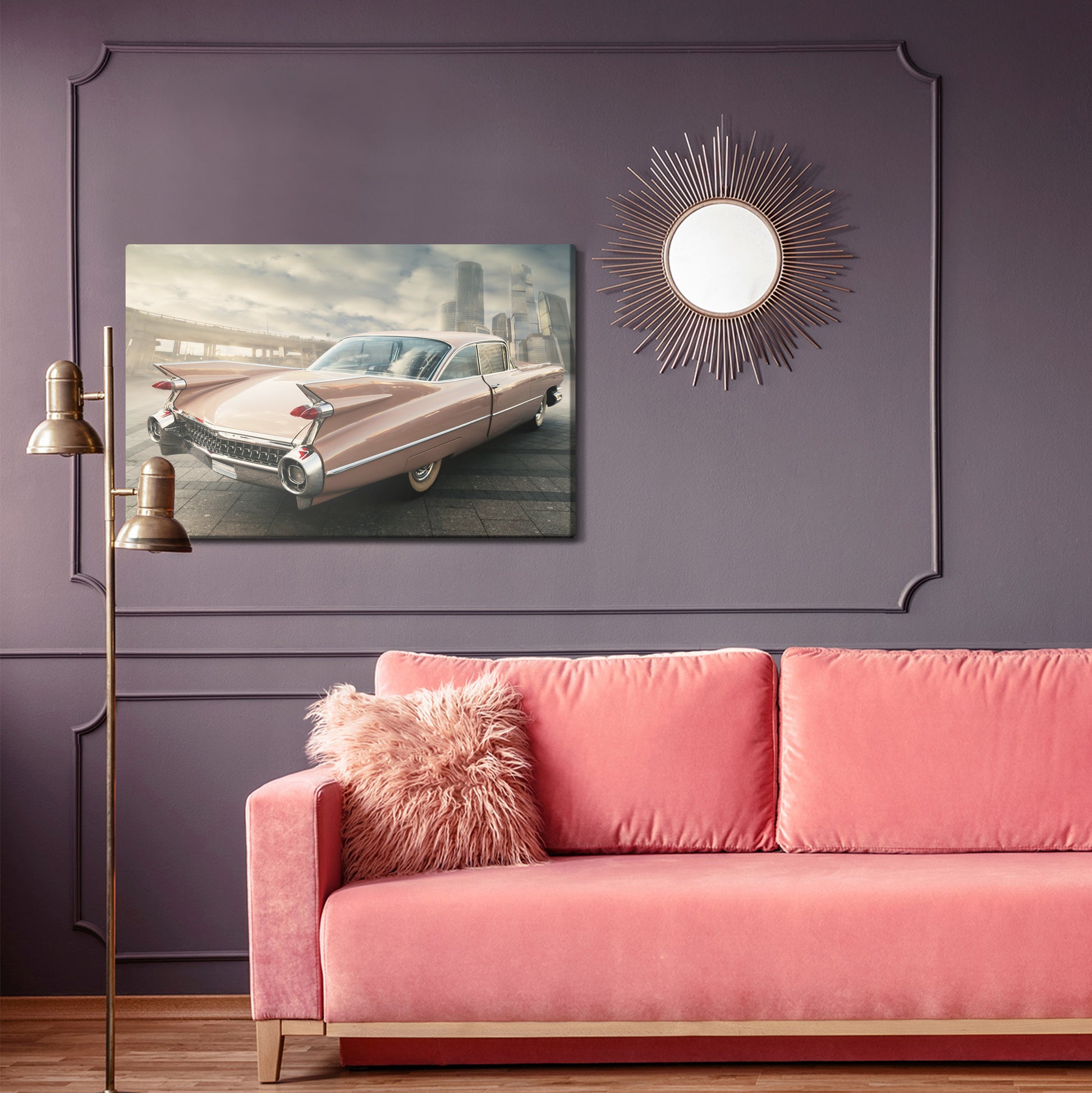 Obraz Na Płótnie Samochód Vintage – elegancka dekoracja w sepii do wnętrz loft i retro – widok 3