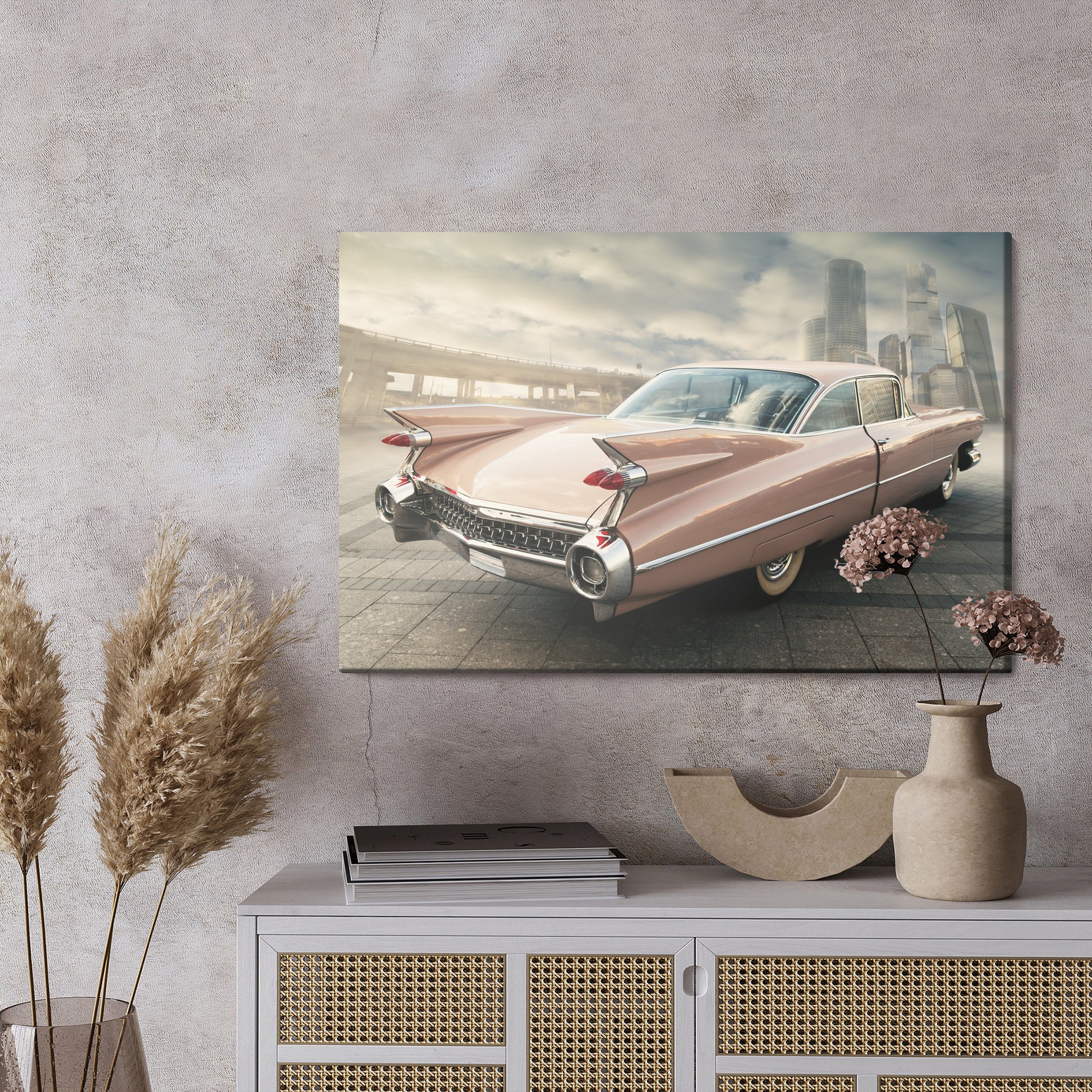 Obraz Na Płótnie Samochód Vintage – elegancka dekoracja w sepii do wnętrz loft i retro – widok 2