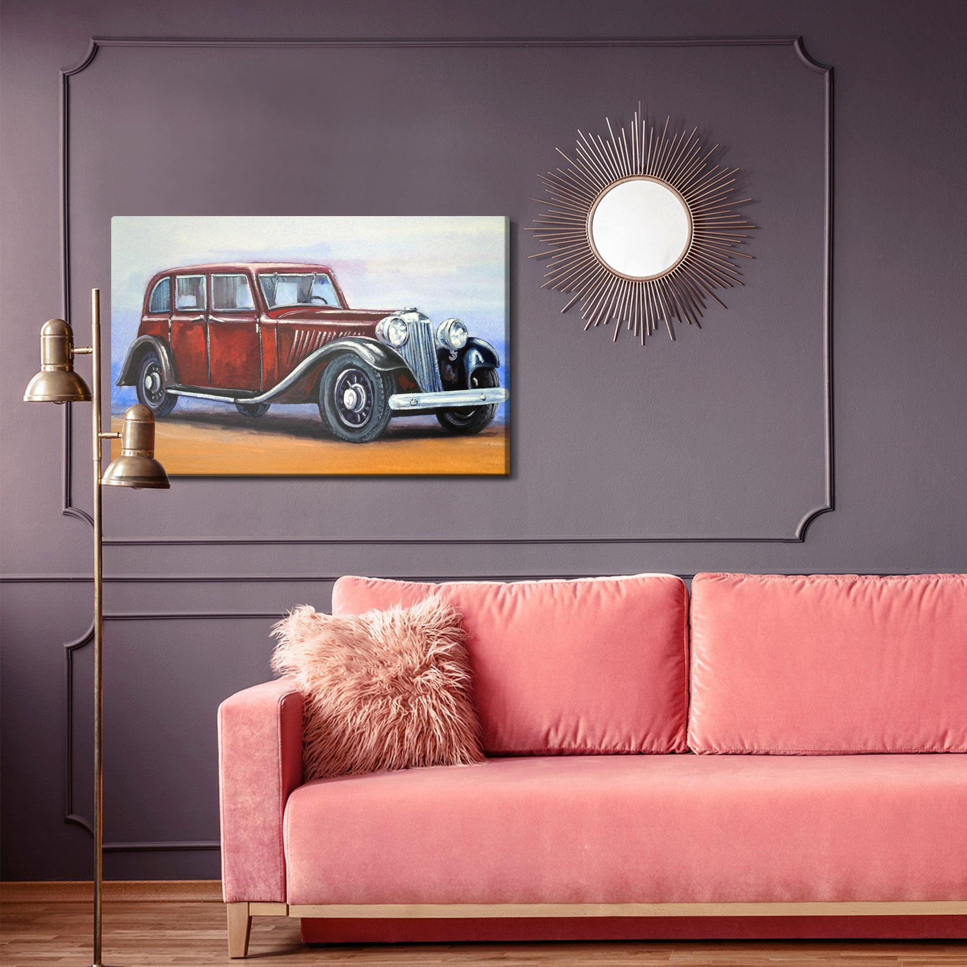 Obraz Na Płótnie Zabytkowy Samochód – ikona motoryzacji do wnętrz industrialnych i retro – widok 3