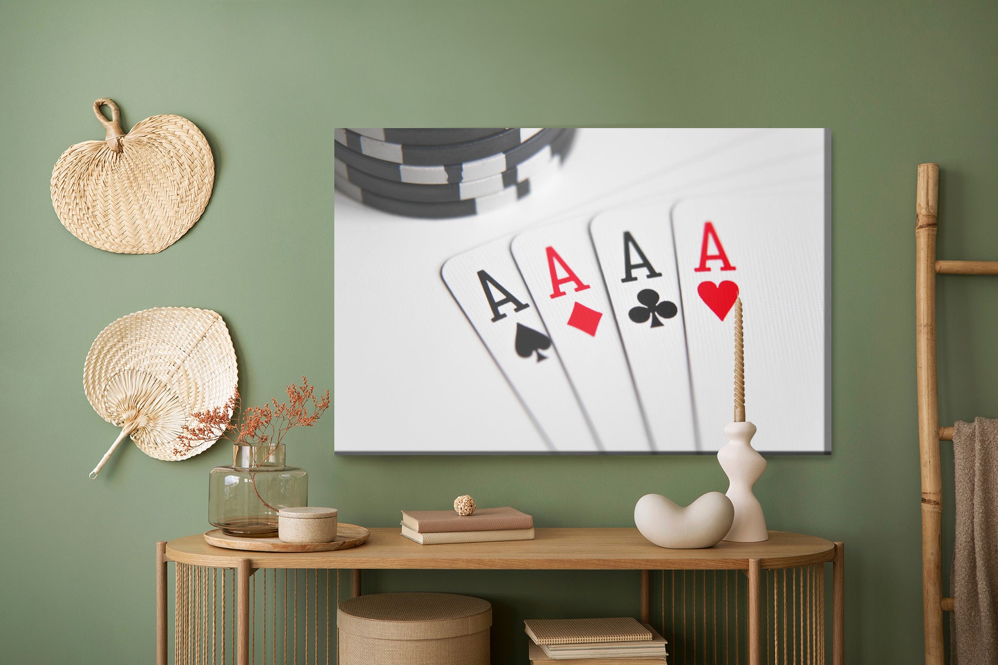Obraz Na Płótnie Asy Pokerowe – dynamiczna elegancja do wnętrz nowoczesnych i industrialnych – widok 4