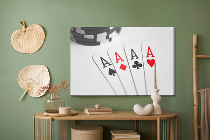Obraz Na Płótnie Asy Pokerowe – dynamiczna elegancja do wnętrz nowoczesnych i industrialnych – widok 4