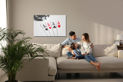 Obraz Na Płótnie Asy Pokerowe – dynamiczna elegancja do wnętrz nowoczesnych i industrialnych – widok 6