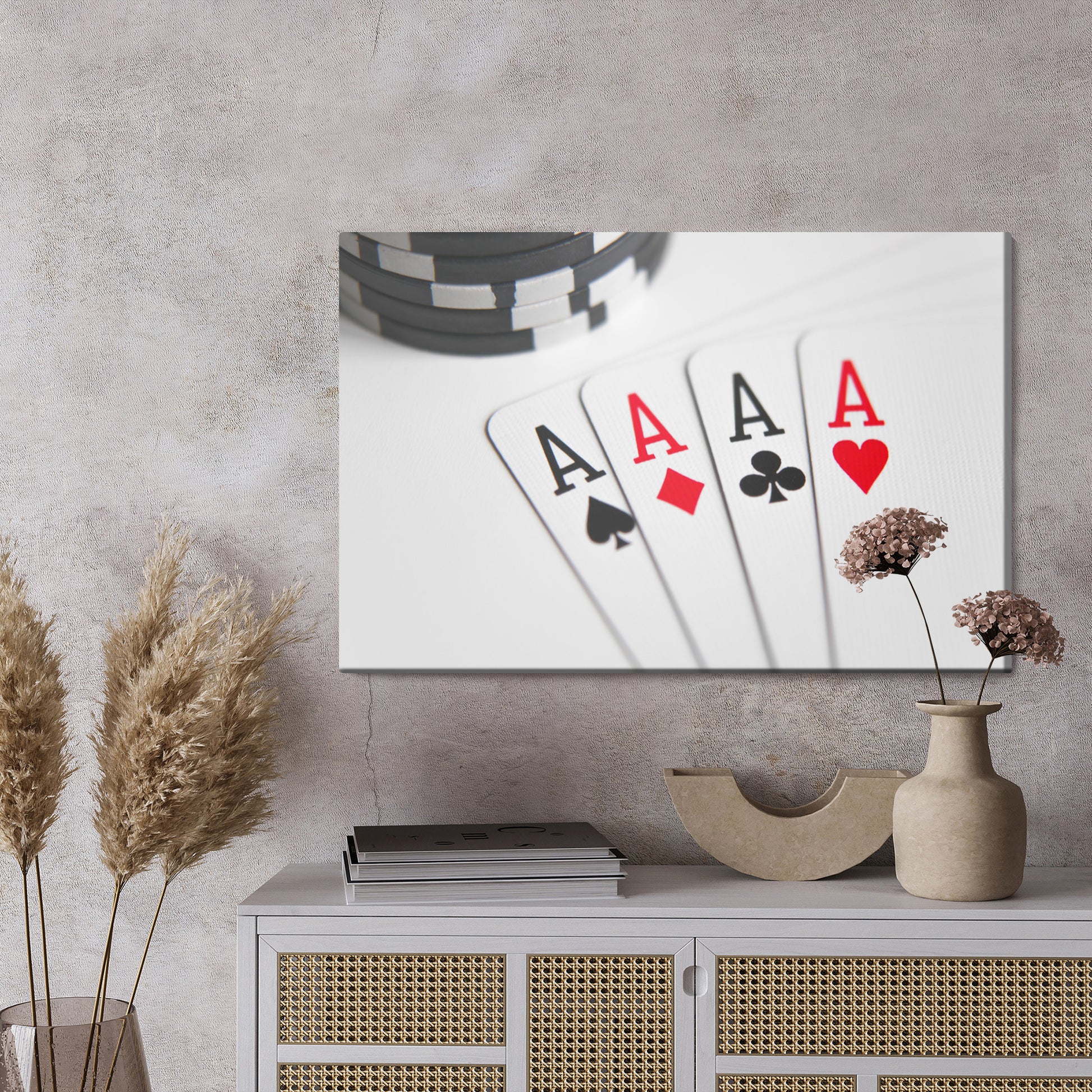 Obraz Na Płótnie Asy Pokerowe – dynamiczna elegancja do wnętrz nowoczesnych i industrialnych – widok 2