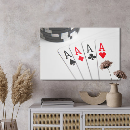Obraz Na Płótnie Asy Pokerowe – dynamiczna elegancja do wnętrz nowoczesnych i industrialnych – widok 2