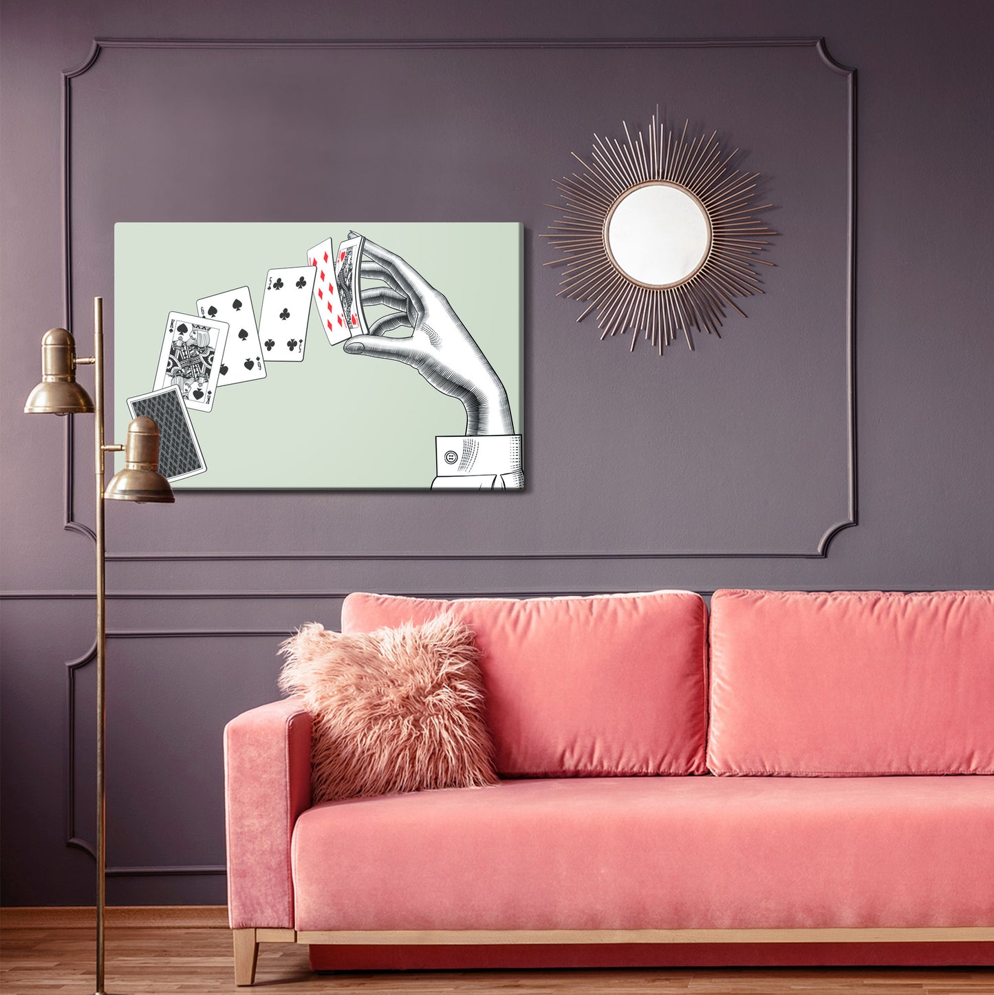 Obraz Na Płótnie Kobieca Ręka z Kartami – elegancki akcent w stylu Art Deco i Modern Classic – widok 3
