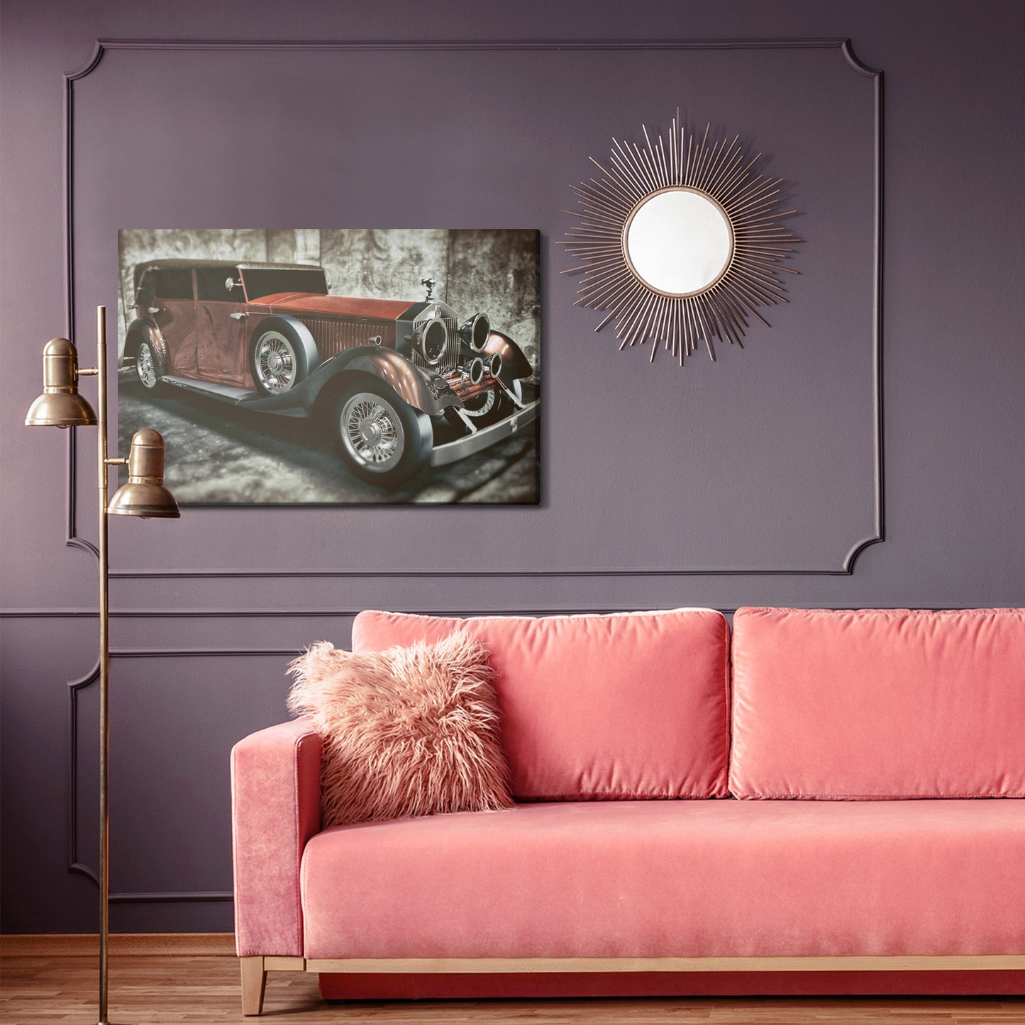 Obraz Na Płótnie Stary Samochód Retro – klimat vintage do wnętrz industrialnych i loftowych – widok 3