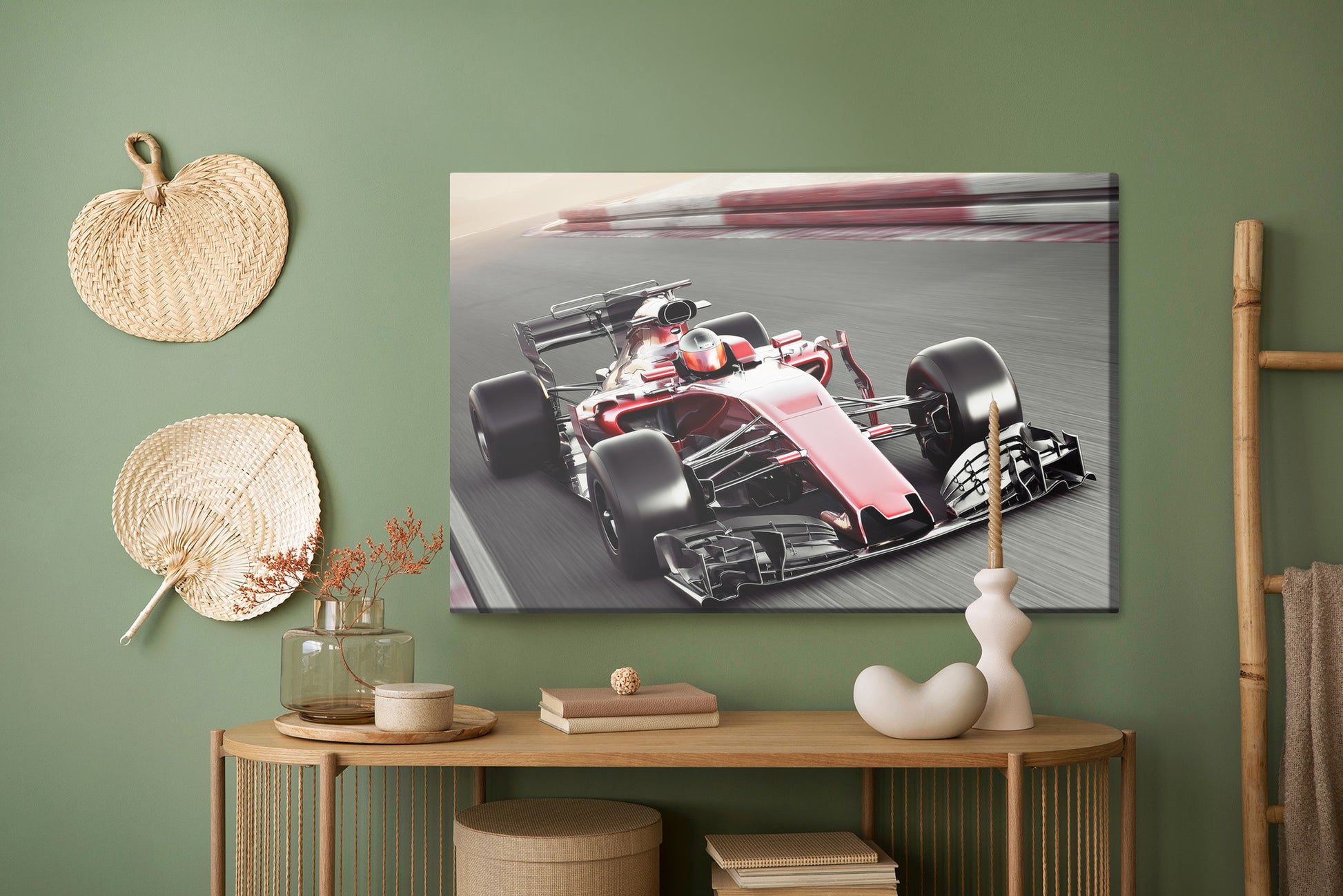 Obraz Na Płótnie Samochód Wyścigowy F1 – dynamiczny akcent do wnętrz nowoczesnych i industrialnych – widok 4