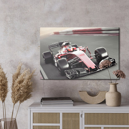 Obraz Na Płótnie Samochód Wyścigowy F1 – dynamiczny akcent do wnętrz nowoczesnych i industrialnych – widok 2